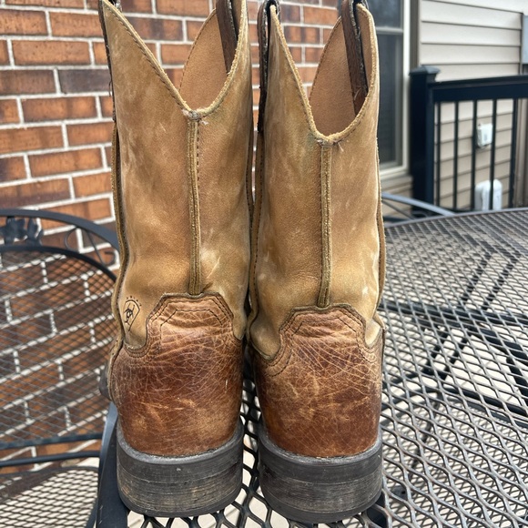 Brown soft leather Rambler square toe Ariat boots size 7 1/2 D - Picture 3 of 7